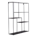 Modern acél falipolc, 3 polccal, fekete - GEOMETRIE