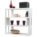 Modern 3 emeletes könyvespolc, fehér - CUBA
