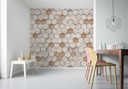 Méhsejt mintás tapéta, 400x250 cm, világosbarna - ECAILLES