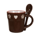 Mini bögre kanállal barna 0,7 dl - ESPRESSO