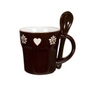 Mini bögre kanállal sötétbarna 0,7 dl - ESPRESSO