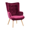 Modern bársony fotel, burgundi - KIERSTEN