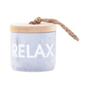 Mécsestartó illatosított gyertyával, Relax felirattal - HOME