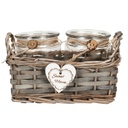 Mécsestartó szett fonott kosárban 2db-os - PROVENCE