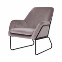 Modern csővázas bársonyfotel, szürkésbarna - RELAX