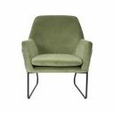 Modern csővázas fotel, olívazöld - RELAX