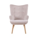 Modern bársonyfotel, bézs - KIERSTEN