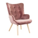 Modern bársony fotel, púder - KIERSTEN
