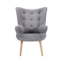 Modern bársonyfotel, szürke - KIERSTEN