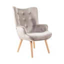 Modern bársonyfotel, szürkésbarna - KIERSTEN