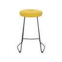 Modern bárszék, bársony hatású szövet, citromsárga - CANDY