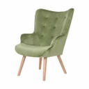 Modern bársonyfotel, olívazöld - KIERSTEN