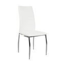 Modern étkezőszék, fehér, fém lábbal - NANT