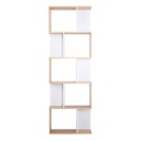 Modern könyvespolc, 5 szintes, fehér-fenyő - RECTO-VERSO