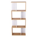 Modern könyvespolc, 4 szintes, fehér-fenyő - RECTO-VERSO