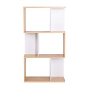 Modern könyvespolc, 3 szintes, fehér-fenyő - RECTO-VERSO