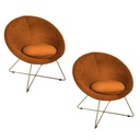 Modern kerek fotel szett, 2 db, terrakotta - SPOT
