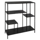 Modern könyvespolc, 4 polccal, fekete - ETRETAT