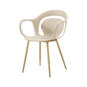 Modern műanyag karfás szék, bézs - BRUME