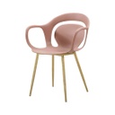 Modern műanyag karfás szék, rózsaszín - BRUME