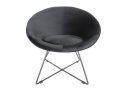 Modern kerek fotel, fekete - OVNI