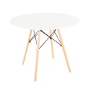 Modern kerek étkezőasztal, 90 cm, fehér - FJORD