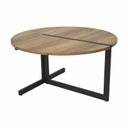 Modern kerek dohányzóasztal, fém lábbal, 80 cm, diófa - PENICHE