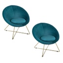 Modern kerek fotel szett, 2 db, olajkék - SPOT