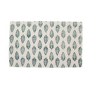 Modern levél mintás szőnyeg, 90x60 cm, fehér-kék - PLUME