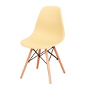 Modern műanyag szék bükk, fa lábbal - vanília - FJORD
