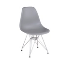 Modern műanyag szék fém lábbal, szürke - UPPSALA
