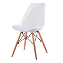 Modern műanyag szék üléspárnával, fehér - SMALA