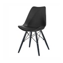 Modern műanyag szék üléspárnával, fekete - SMALA