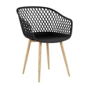 Modern műanyag szövött szék, fekete - MANILLE