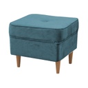 Modern puff, bükk lábbal, olajkék - SCARABE