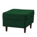 Modern puff, dió lábbal, sötétzöld - SCARABE