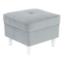 Modern puff, fehér lábbal, halványszürke - SCARABE