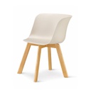 Műanyag karosszék bükk tömörfa lábbal, bézs - HELSINKI