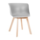 Műanyag karosszék bükk tömörfa lábbal, szürke - HELSINKI