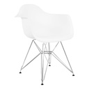 Műanyag karosszék fém lábbal, fehér - UPPSALA