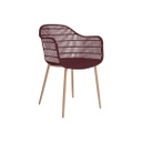 Műanyag modern karfás szék, bordó - FRACTION