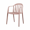 Műanyag karfás szék, rakásolható, púderrózsaszín - COLONIAL