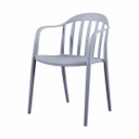 Műanyag karfás szék, rakásolható, szürke - COLONIAL