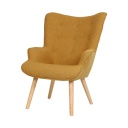 Modern szövetfotel, sárga - KIERSTEN
