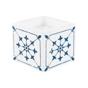 Mozaik mintás mécsestartó, gyertyával, fehér-kék - SANTORINI