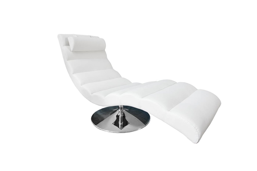 Műbőr hatású relax fotel, fehér - COOL