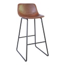 Műbőr bárszék, fém lábakkal, barna - ROME