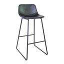 Műbőr bárszék, fém lábakkal, fekete - ROME