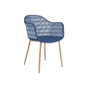 Műanyag modern karfás szék, kék - FRACTION