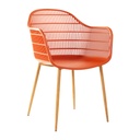 Műanyag modern karfás szék, terrakotta - FRACTION